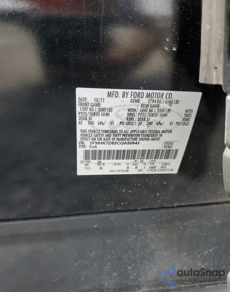 2012 Ford Explorer Xlt from USA, damaged, VIN 1FMHK7D85CGA50843